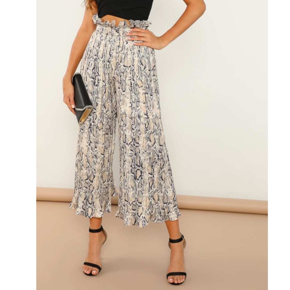 High Waisted Snake Print Pants - Picture 1 of 6